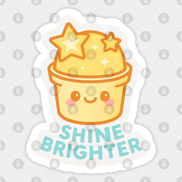 Shine Brighter – Cosmo Bites Kawaii Star Scoop Dessert Design Sticker by Anne Lee